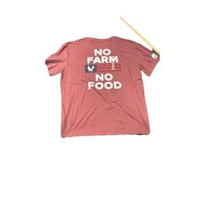 “No Farm No Food” Men’s Red T Shirt , Strong By Lincoln Outfitters 3X-large New
